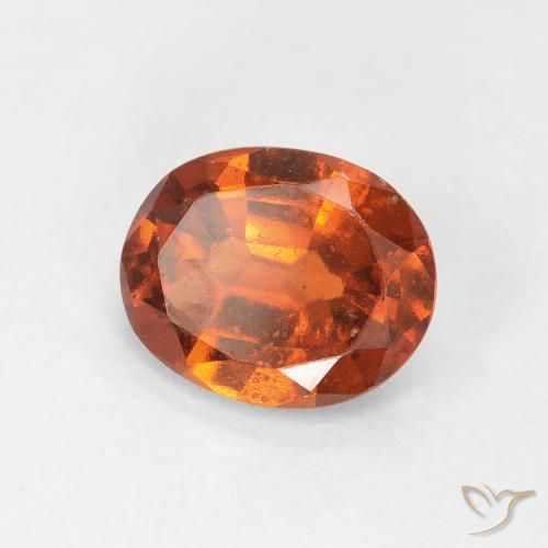 1.48 ct Orange Hessonite Garnet Stone, Natural Hessonite Garnet in Oval Facet Shape for Sale