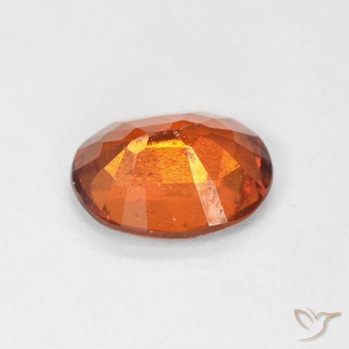 Hessonite Garnet Gemstone in 8.1 x 6.5 mm Size for Sale, Hessonite Garnet Stone in Deep Orange Color