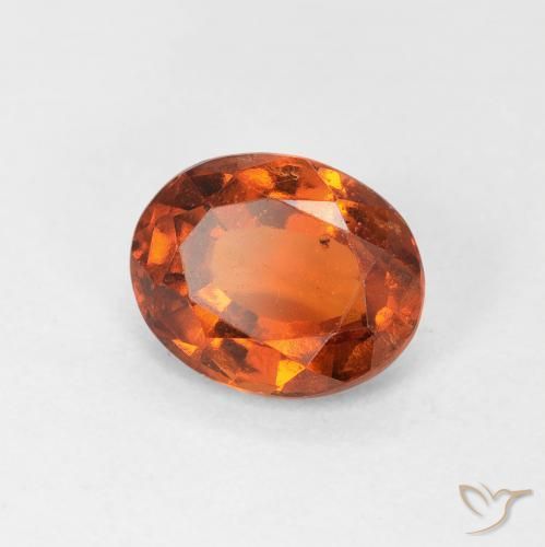1.29 ct Orange Hessonite Garnet Stone, Natural Hessonite Garnet in Oval Facet Shape for Sale