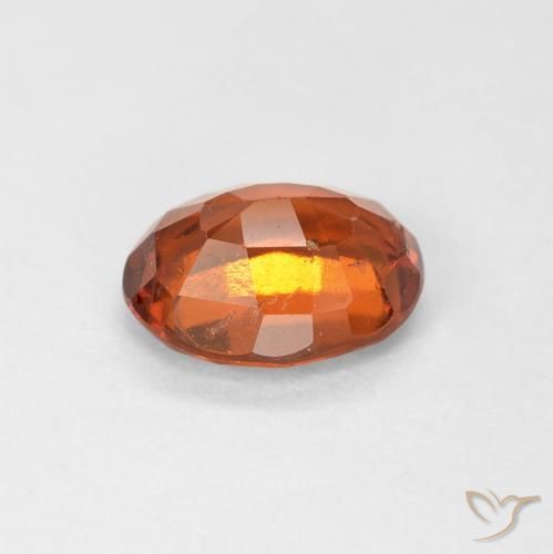 Hessonite Garnet Gemstone in 7.4 x 5.9 mm Size for Sale, Hessonite Garnet Stone in Reddish Orange Color