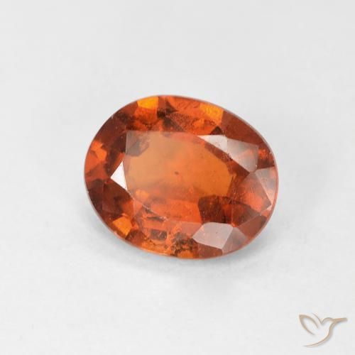 1.39 ct Orange Hessonite Garnet Stone, Natural Hessonite Garnet in Oval Facet Shape for Sale