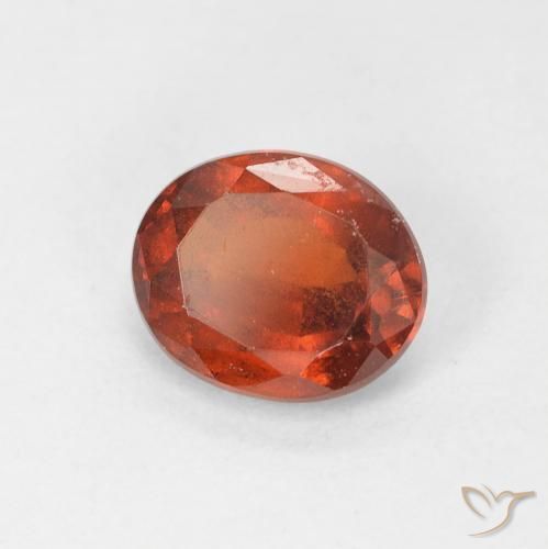 1.39 ct Orange Hessonite Garnet Stone, Natural Hessonite Garnet in Oval Facet Shape for Sale