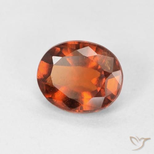 1.21 ct Orange Hessonite Garnet Stone, Natural Hessonite Garnet in Oval Facet Shape for Sale