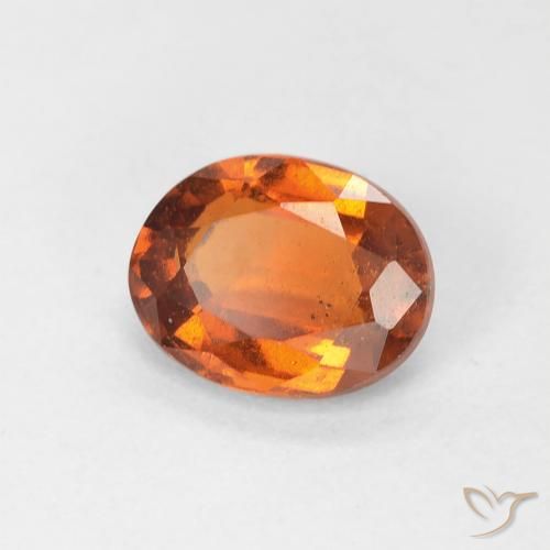 1.24 ct Orange Hessonite Garnet Stone, Natural Hessonite Garnet in Oval Facet Shape for Sale