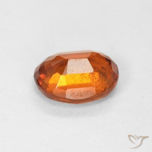 Hessonite Garnet Gemstone in 7.2 x 5.6 mm Size for Sale, Hessonite Garnet Stone in Medium Dark-Orange Color