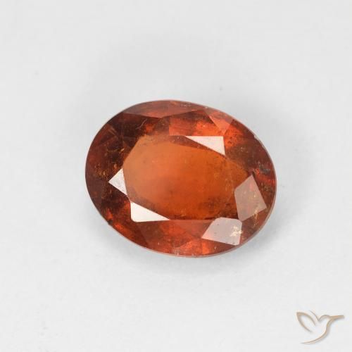 2.44 ct Orange Hessonite Garnet Stone, Natural Hessonite Garnet in Oval Facet Shape for Sale