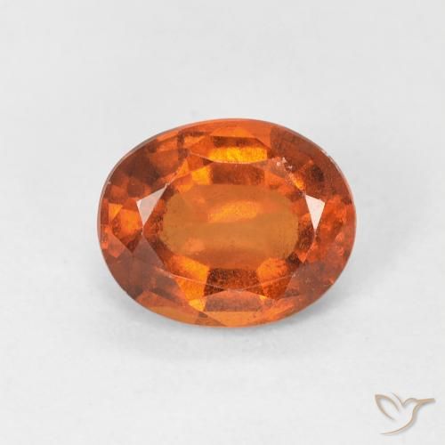1.47ct Natural Deep Orange Hessonite Garnet, Oval, VS