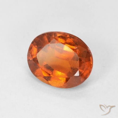 1.47 ct Orange Hessonite Garnet Stone, Natural Hessonite Garnet in Oval Facet Shape for Sale