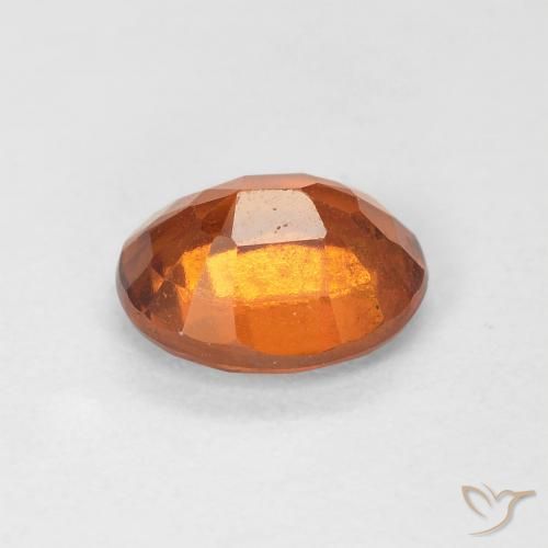 Hessonite Garnet Gemstone in 7.6 x 6.2 mm Size for Sale, Hessonite Garnet Stone in Deep Orange Color