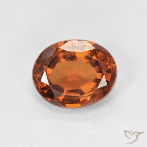 1.62ct Natural Deep Orange Hessonite Garnet, Oval, VVS-VS
