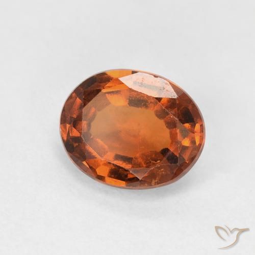 1.62 ct Orange Hessonite Garnet Stone, Natural Hessonite Garnet in Oval Facet Shape for Sale