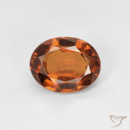 0.97ct Natural Amber Orange Hessonite Garnet, Oval, VVS-VS