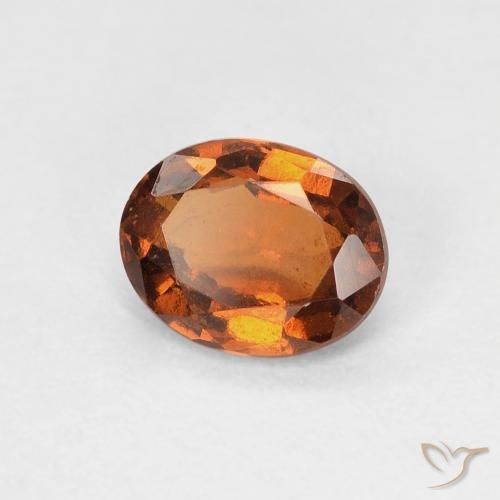 0.97 ct Orange Hessonite Garnet Stone, Natural Hessonite Garnet in Oval Facet Shape for Sale