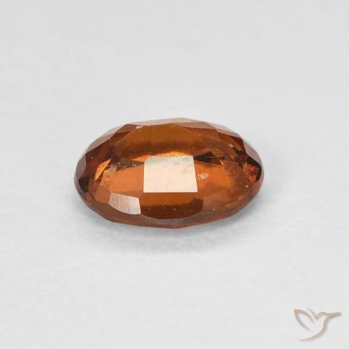 Hessonite Garnet Gemstone in 6.8 x 5.3 mm Size for Sale, Hessonite Garnet Stone in Amber Orange Color