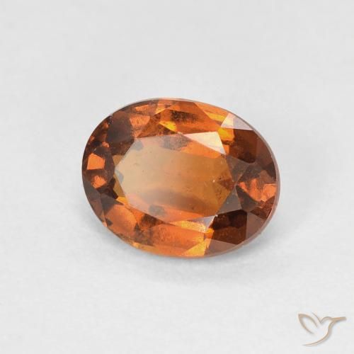 1.33 ct Orange Hessonite Garnet Stone, Natural Hessonite Garnet in Oval Facet Shape for Sale