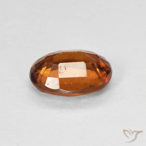 Hessonite Garnet Gemstone in 7.4 x 5.8 mm Size for Sale, Hessonite Garnet Stone in Amber Orange Color