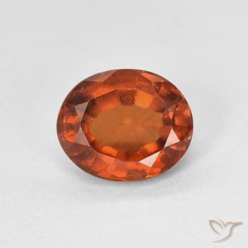 1.51ct Natural Amber Orange Hessonite Garnet, Oval, VVS-VS