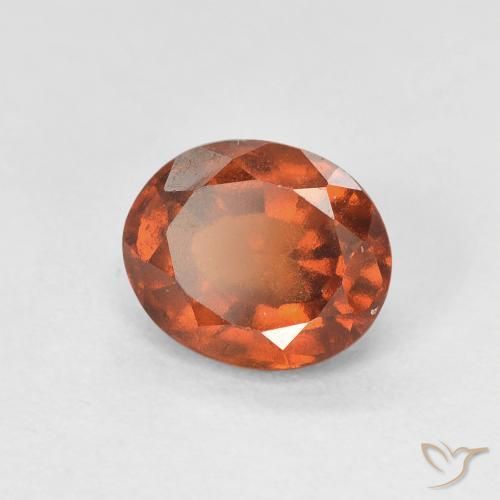 1.51 ct Orange Hessonite Garnet Stone, Natural Hessonite Garnet in Oval Facet Shape for Sale