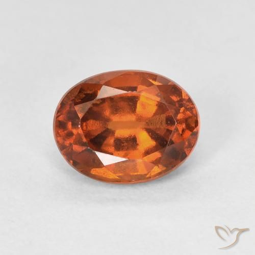 1.51ct Natural Deep Orange Hessonite Garnet, Oval, VVS-VS