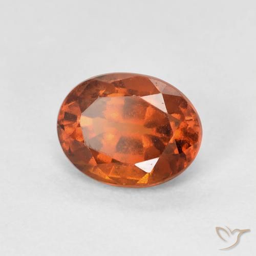 1.51 ct Orange Hessonite Garnet Stone, Natural Hessonite Garnet in Oval Facet Shape for Sale