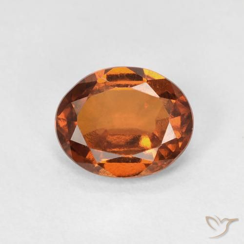 1.52 ct Orange Hessonite Garnet Stone, Natural Hessonite Garnet in Oval Facet Shape for Sale