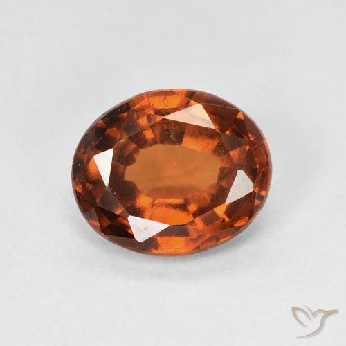 1.70ct Natural Reddish Orange Hessonite Garnet, Oval, VVS-VS