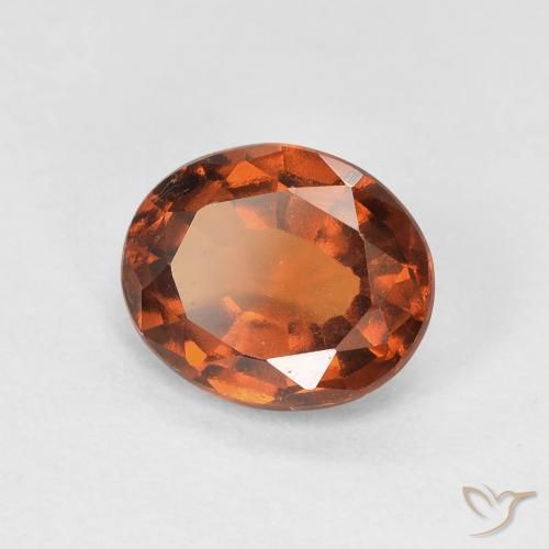 1.70 ct Orange Hessonite Garnet Stone, Natural Hessonite Garnet in Oval Facet Shape for Sale