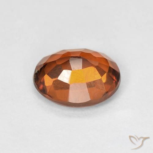 Hessonite Garnet Gemstone in 8 x 6.7 mm Size for Sale, Hessonite Garnet Stone in Reddish Orange Color
