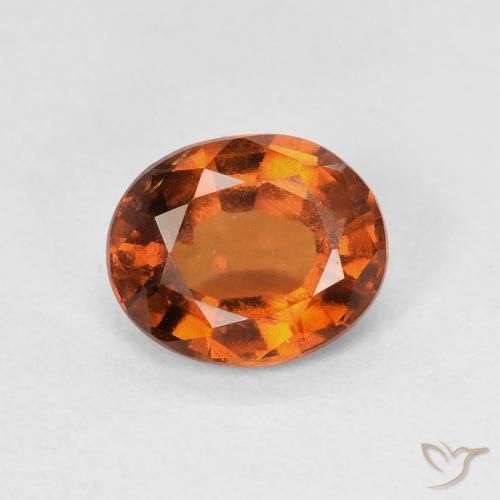 1.59 ct Orange Hessonite Garnet Stone, Natural Hessonite Garnet in Oval Facet Shape for Sale