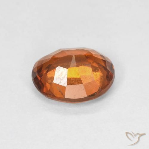 Hessonite Garnet Gemstone in 7.8 x 6.4 mm Size for Sale, Hessonite Garnet Stone in Amber Orange Color