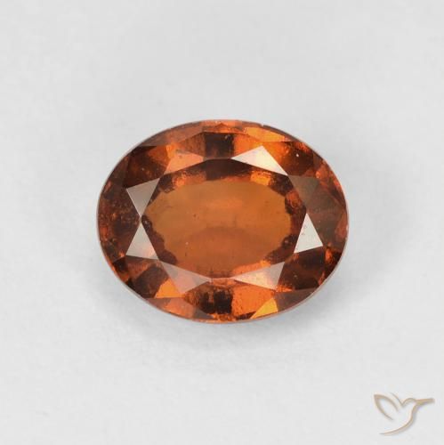1.56ct Natural Deep Orange Hessonite Garnet, Oval, VVS-VS