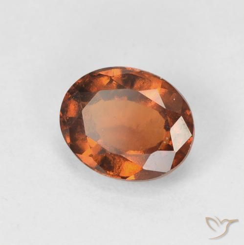 1.56 ct Orange Hessonite Garnet Stone, Natural Hessonite Garnet in Oval Facet Shape for Sale