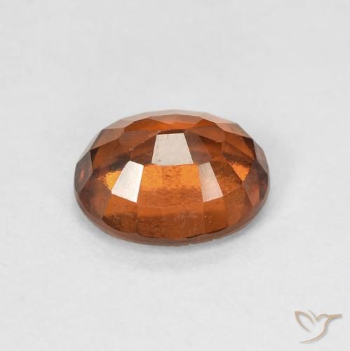 Hessonite Garnet Gemstone in 7.6 x 6.1 mm Size for Sale, Hessonite Garnet Stone in Deep Orange Color