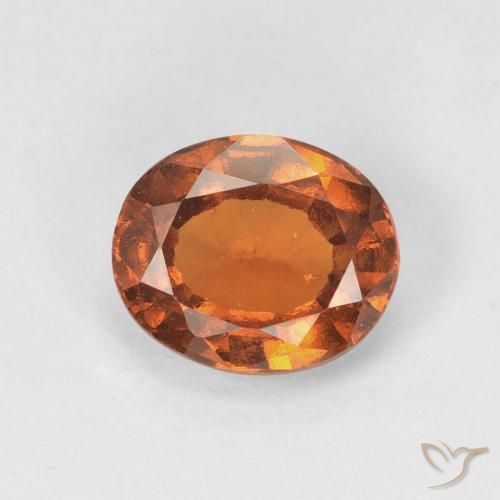 1.72ct Natural Reddish Orange Hessonite Garnet, Oval, VVS-VS