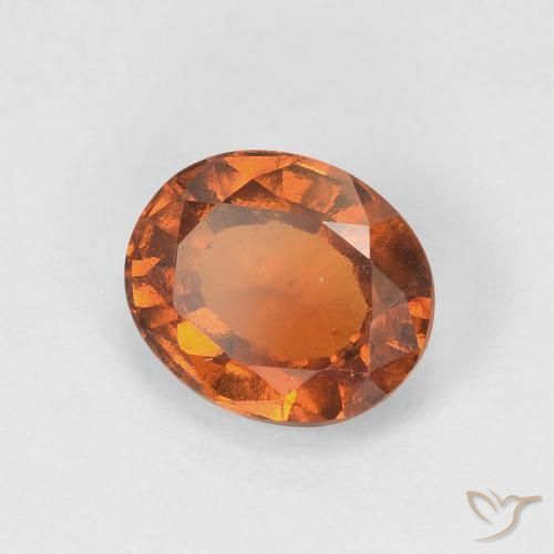 1.72 ct Orange Hessonite Garnet Stone, Natural Hessonite Garnet in Oval Facet Shape for Sale
