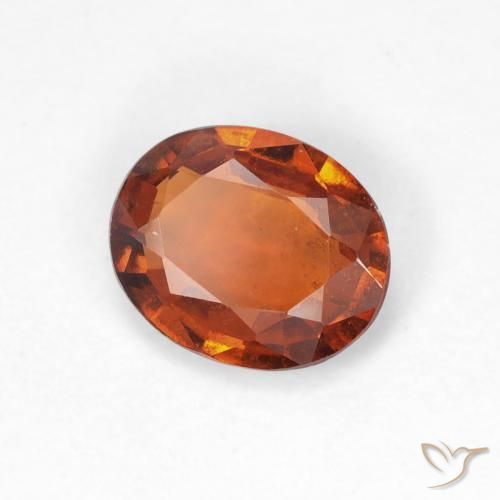 1.22 ct Orange Hessonite Garnet Stone, Natural Hessonite Garnet in Oval Facet Shape for Sale