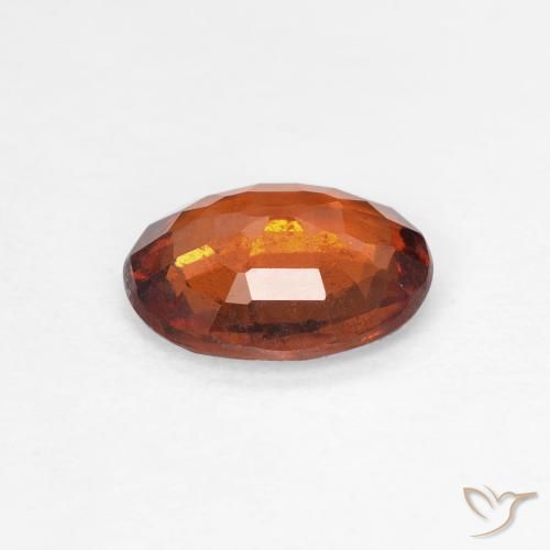 Hessonite Garnet Gemstone in 8 x 6.5 mm Size for Sale, Hessonite Garnet Stone in Deep Orange Color