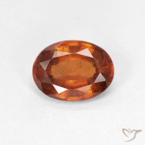 1.35ct Natural Medium Dark-Orange Hessonite Garnet, Oval, VS