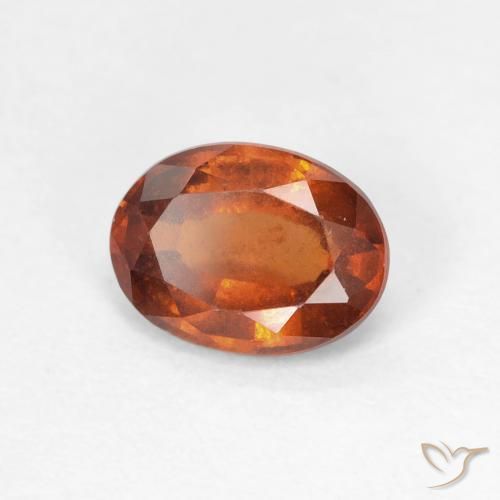 1.35 ct Orange Hessonite Garnet Stone, Natural Hessonite Garnet in Oval Facet Shape for Sale