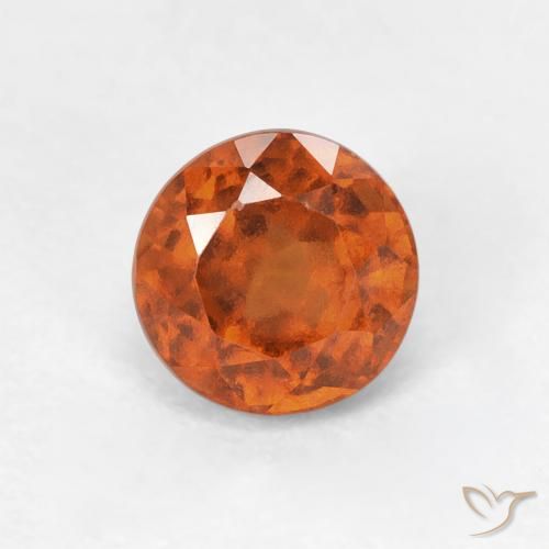 1.02ct Natural Amber Orange Hessonite Garnet, Round, VVS-VS