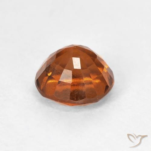 Hessonite Garnet Gemstone in 5.7 mm Size for Sale, Hessonite Garnet Stone in Amber Orange Color