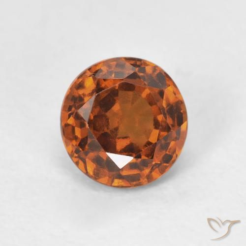 1.02ct Natural Deep Orange Hessonite Garnet, Round, VVS-VS