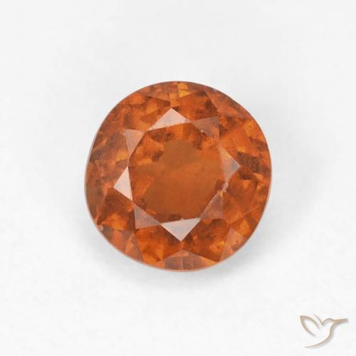 0.86 ct Orange Hessonite Garnet, 5.7 mm Round Cut From Madagascar, Photo A