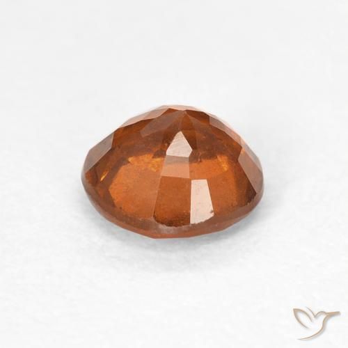 Hessonite Garnet Gemstone in 5.7 mm Size for Sale, Hessonite Garnet Stone in Amber Orange Color