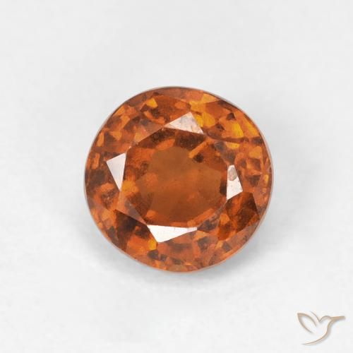 0.94ct Natural Medium Dark-Orange Hessonite Garnet, Round, VVS-VS