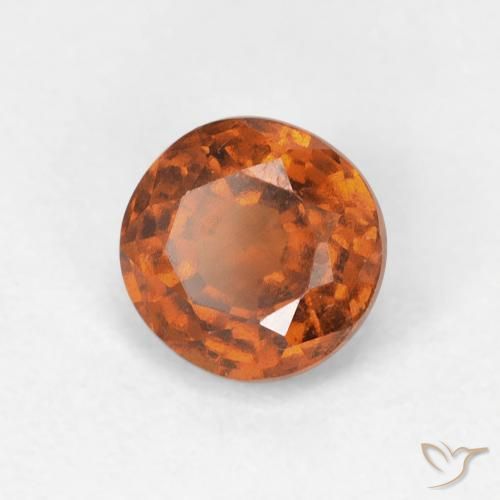 0.94 ct Orange Hessonite Garnet Stone, Natural Hessonite Garnet in Round Facet Shape for Sale
