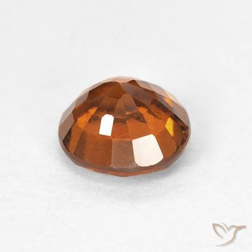 Hessonite Garnet Gemstone in 5.5 mm (calibrated) Size for Sale, Hessonite Garnet Stone in Medium Dark-Orange Color