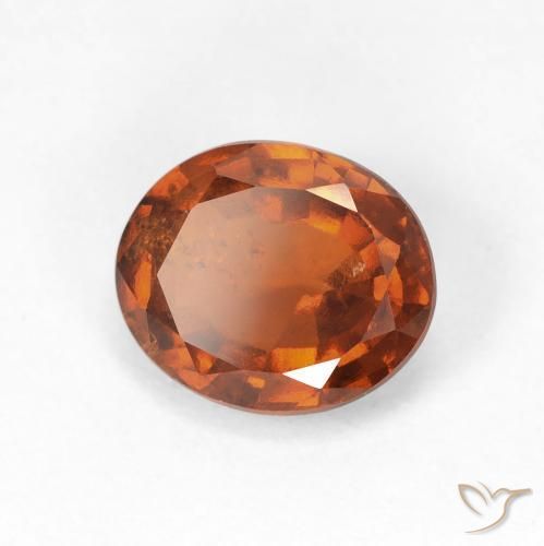 2.32 ct Orange Hessonite Garnet Stone, Natural Hessonite Garnet in Oval Facet Shape for Sale