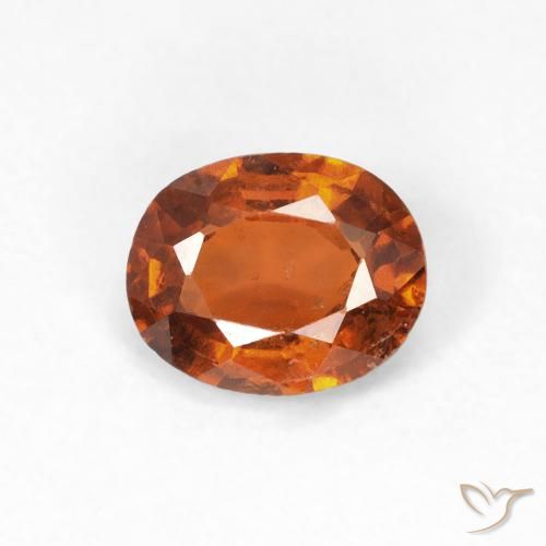 0.92ct Natural Medium Dark-Orange Hessonite Garnet, Oval, VS