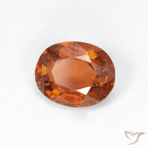 0.92 ct Orange Hessonite Garnet Stone, Natural Hessonite Garnet in Oval Facet Shape for Sale